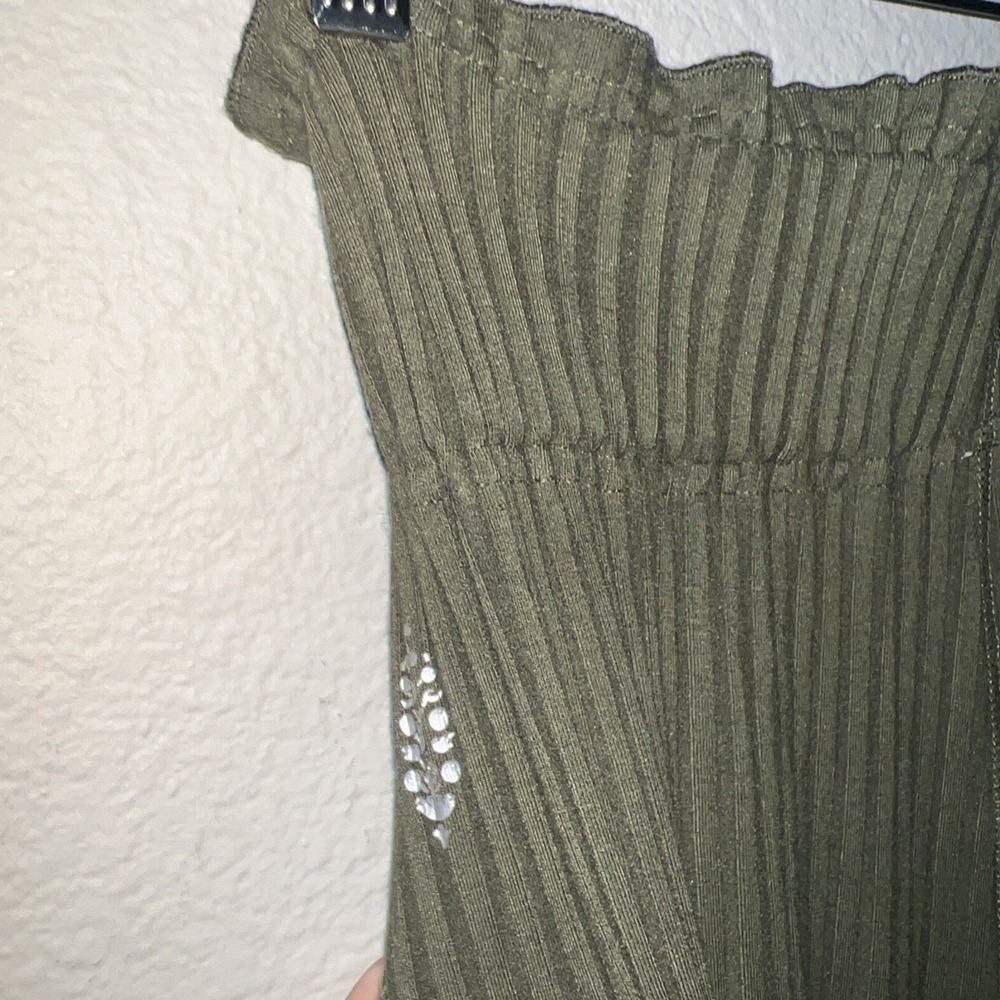 Free People MVMT DARK OLIVE GREEN BlissedOut Stretch wide leg Pants SIZE X-SMALL - Picture 3 of 6